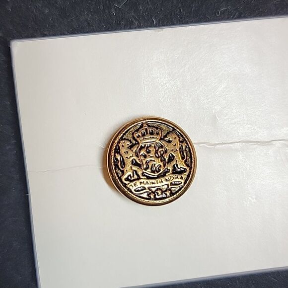 Streamline Vintage Black Gold Round Metal Button K2034 - Picture 7 of 8